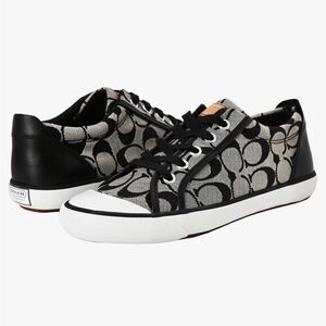 Coach Barrett Signature C Jacquard & Leather Sneakers - size 9B